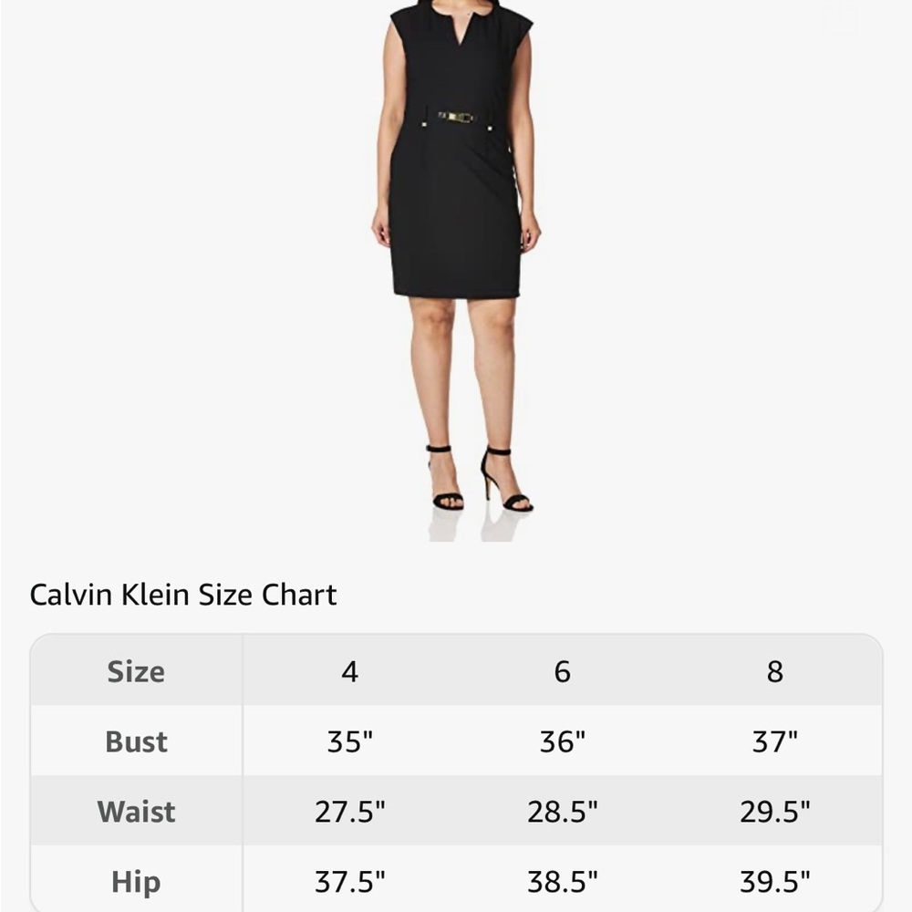 Calvin Klein Women's Black Shift Dress with Gold-Tone Hardware | NWT | Size 8 - Picture 11 of 14